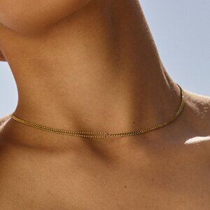 Atolea “Double Trouble” Waterproof Choker Necklace – Gold Tone – New in dust bag